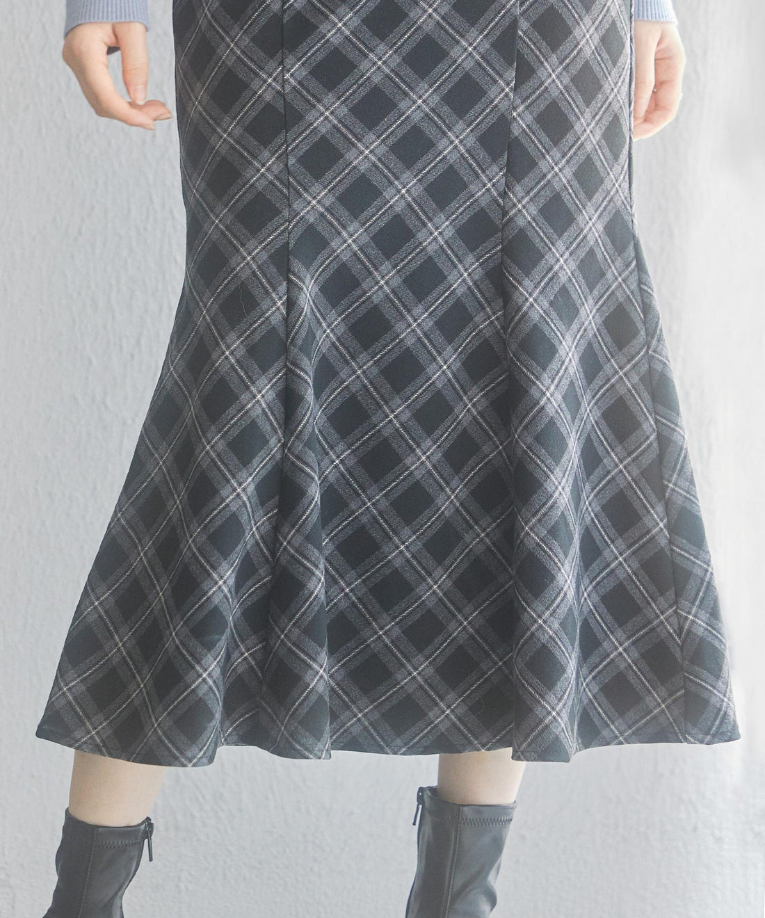 Contrast Check High-Waist Mermaid Skirt OEM ODM reference 10 - additional view 10