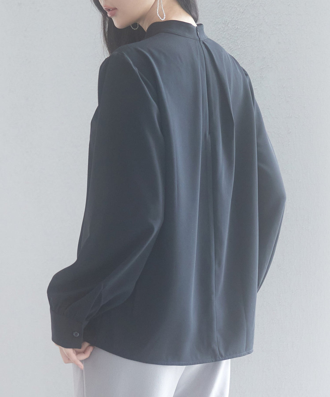 Stand-Collar Long-Sleeve Bow Blouse OEM ODM reference 14 - additional view 14