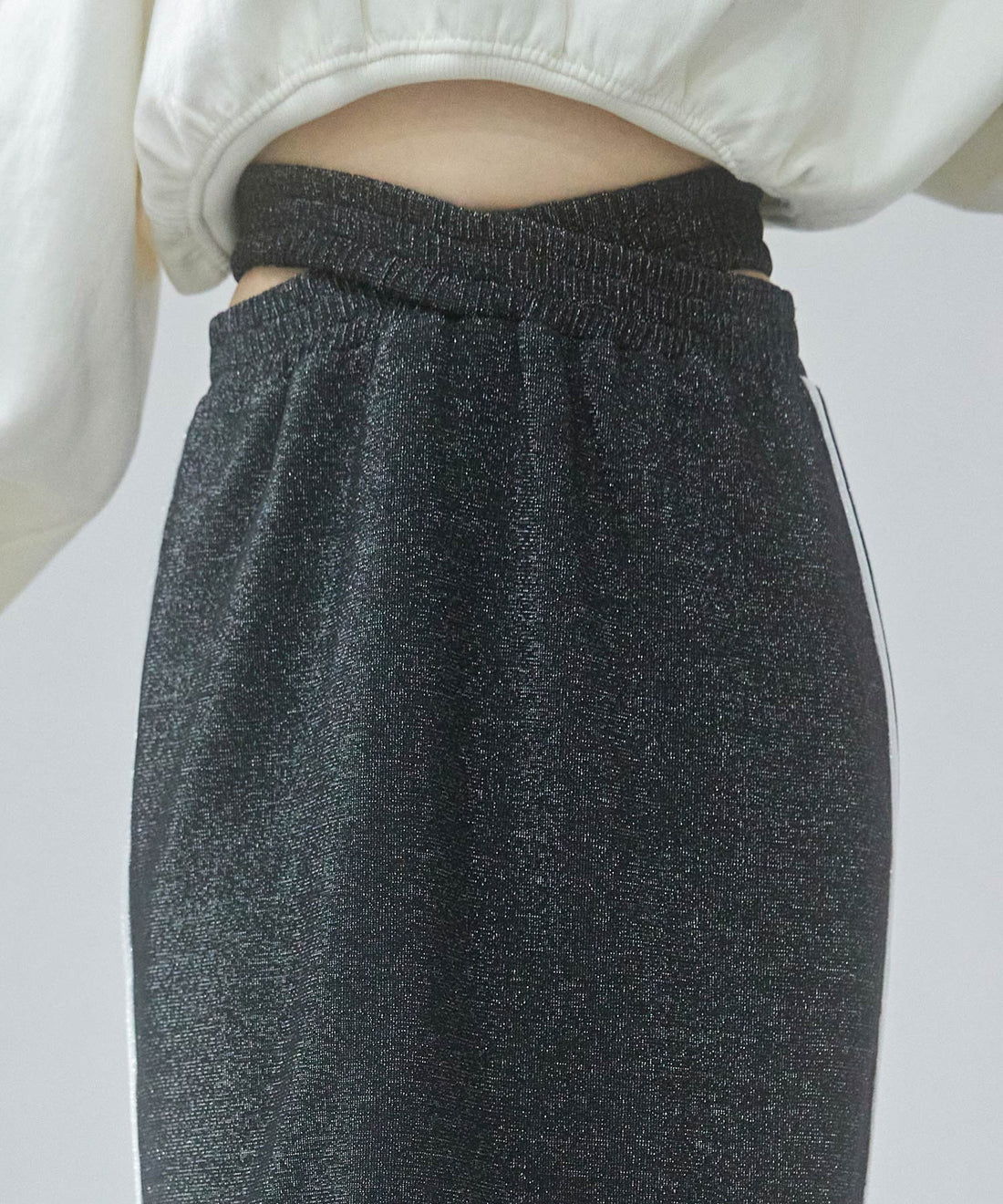 Metallic Cross-Waist Midi Skirt OEM ODM reference 9 - additional view 9