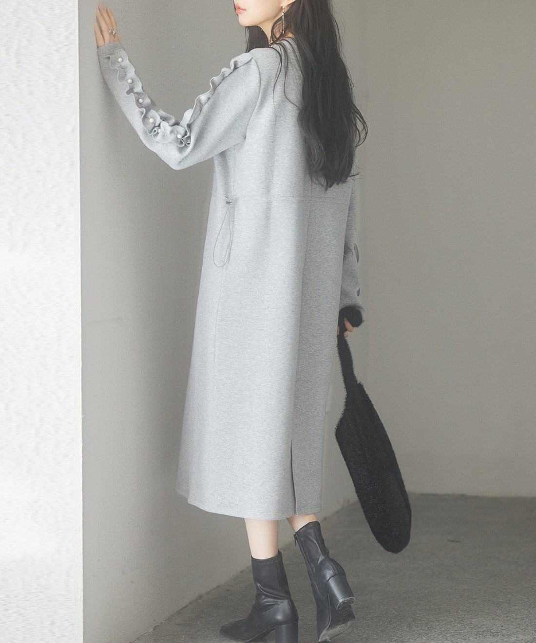 Ruffle Pearl-Sleeve Ponte Dress OEM ODM reference 11 - additional view 11