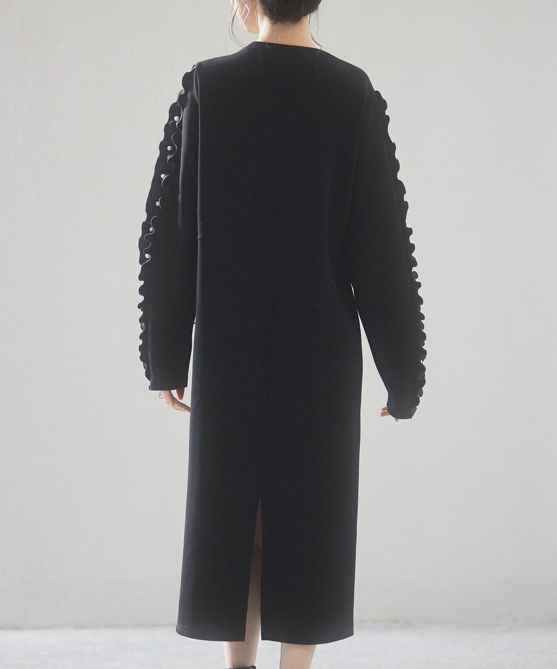 Ruffle Pearl-Sleeve Ponte Dress OEM ODM reference 9 - additional view 9