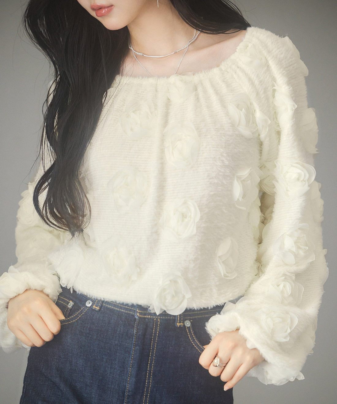 3D Rose 2-Way Neck Cropped Top OEM ODM reference 9 - additional view 9