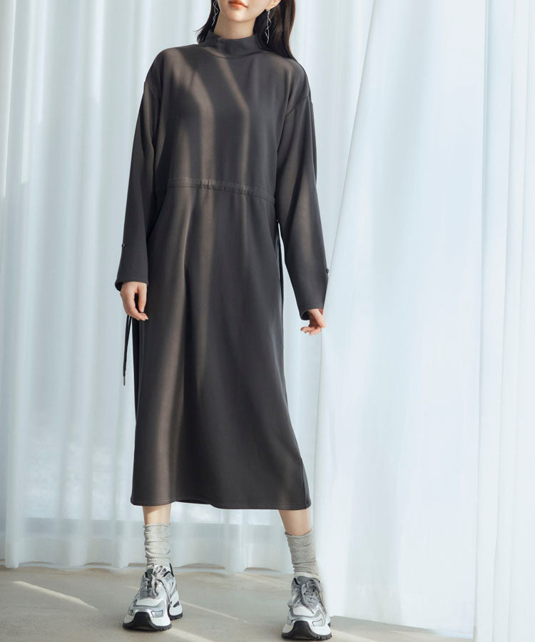 Drawstring-Waist Brushed-Back Dress OEM ODM reference 12 - additional view 12