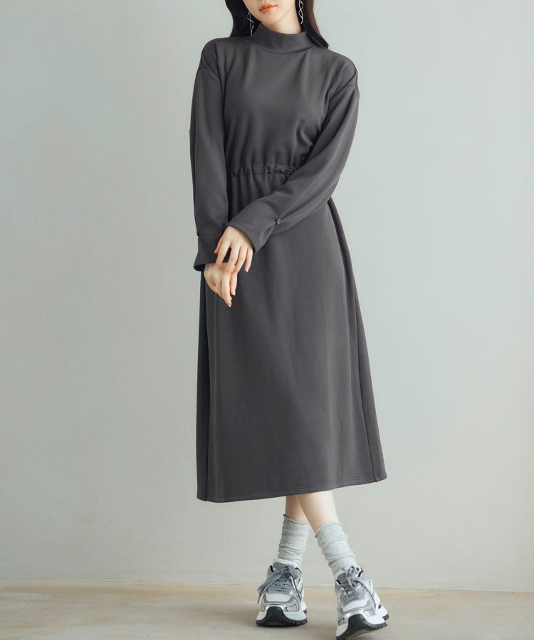 Drawstring-Waist Brushed-Back Dress OEM ODM reference 13 - additional view 13