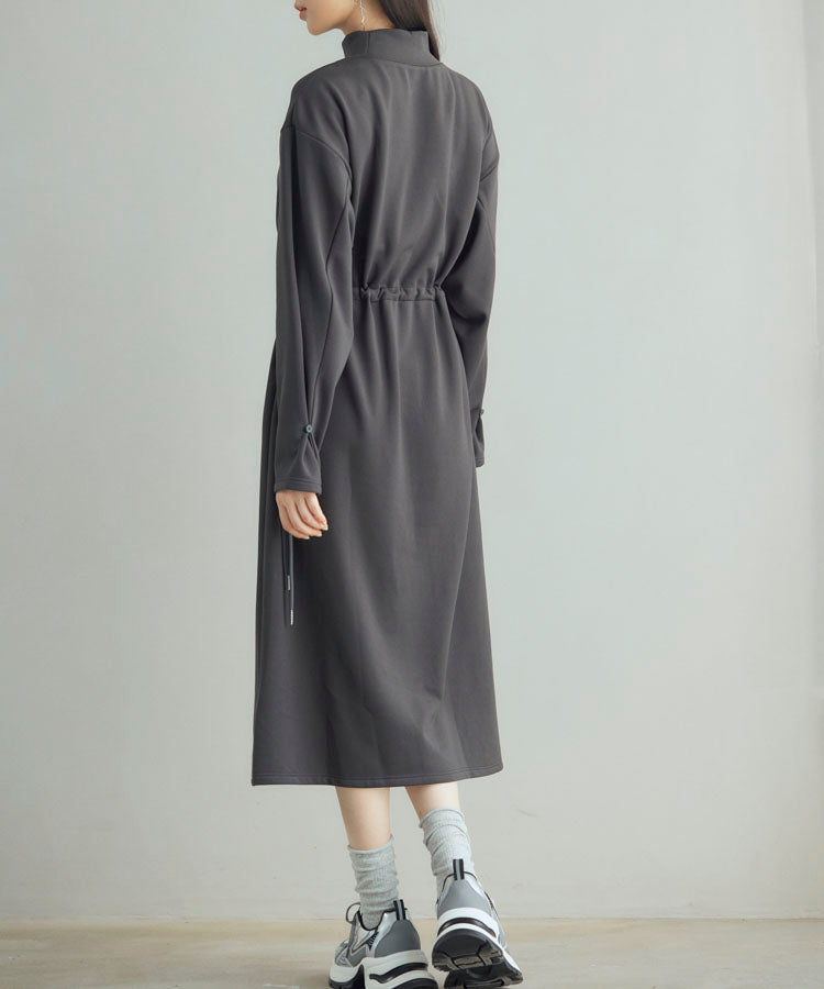 Drawstring-Waist Brushed-Back Dress OEM ODM reference 15 - additional view 15
