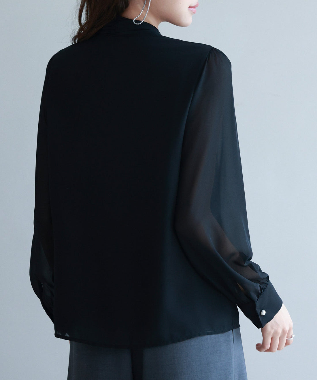 2-Way Pleated Bow Chiffon Blouse OEM ODM reference 13 - additional view 13