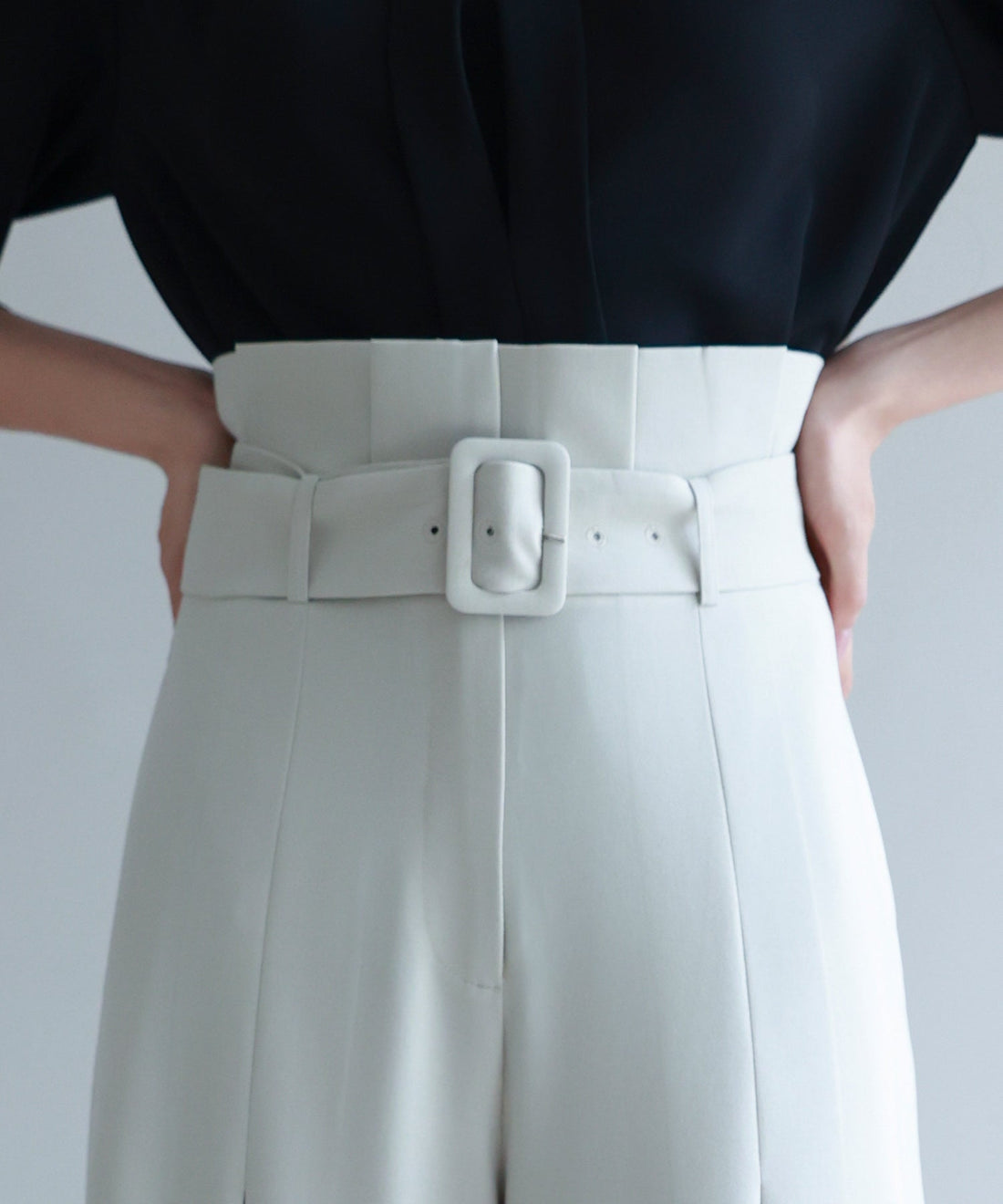Belted High-Waist Wide-Leg Trousers OEM ODM reference 11 - additional view 11