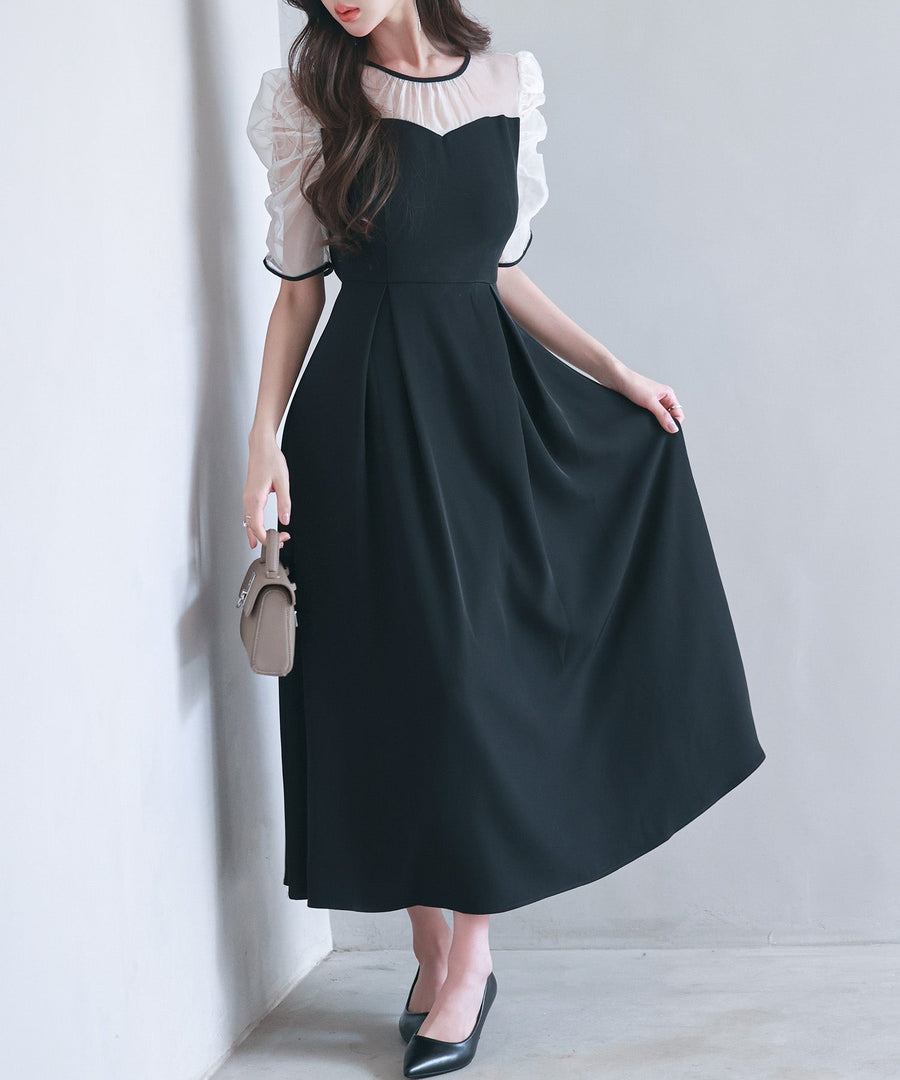 Mixed-Material Bustier-Style Dress OEM ODM reference 1