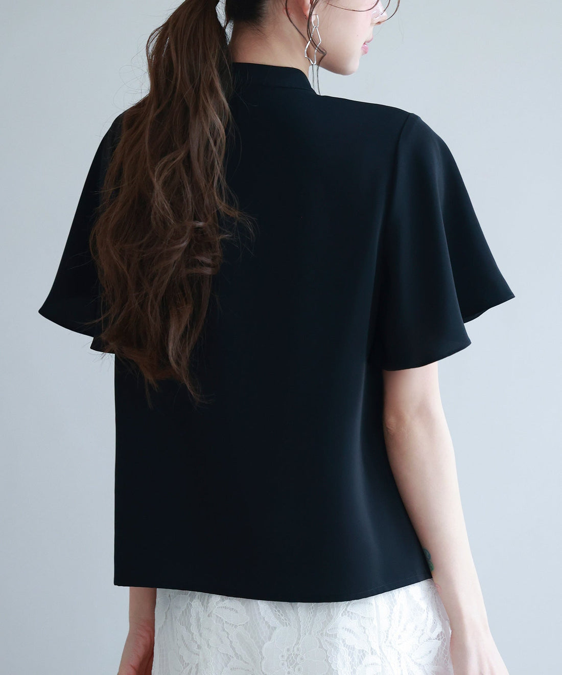 Bow-Tie Neck Flare-Sleeve Blouse OEM ODM reference 9 - additional view 9