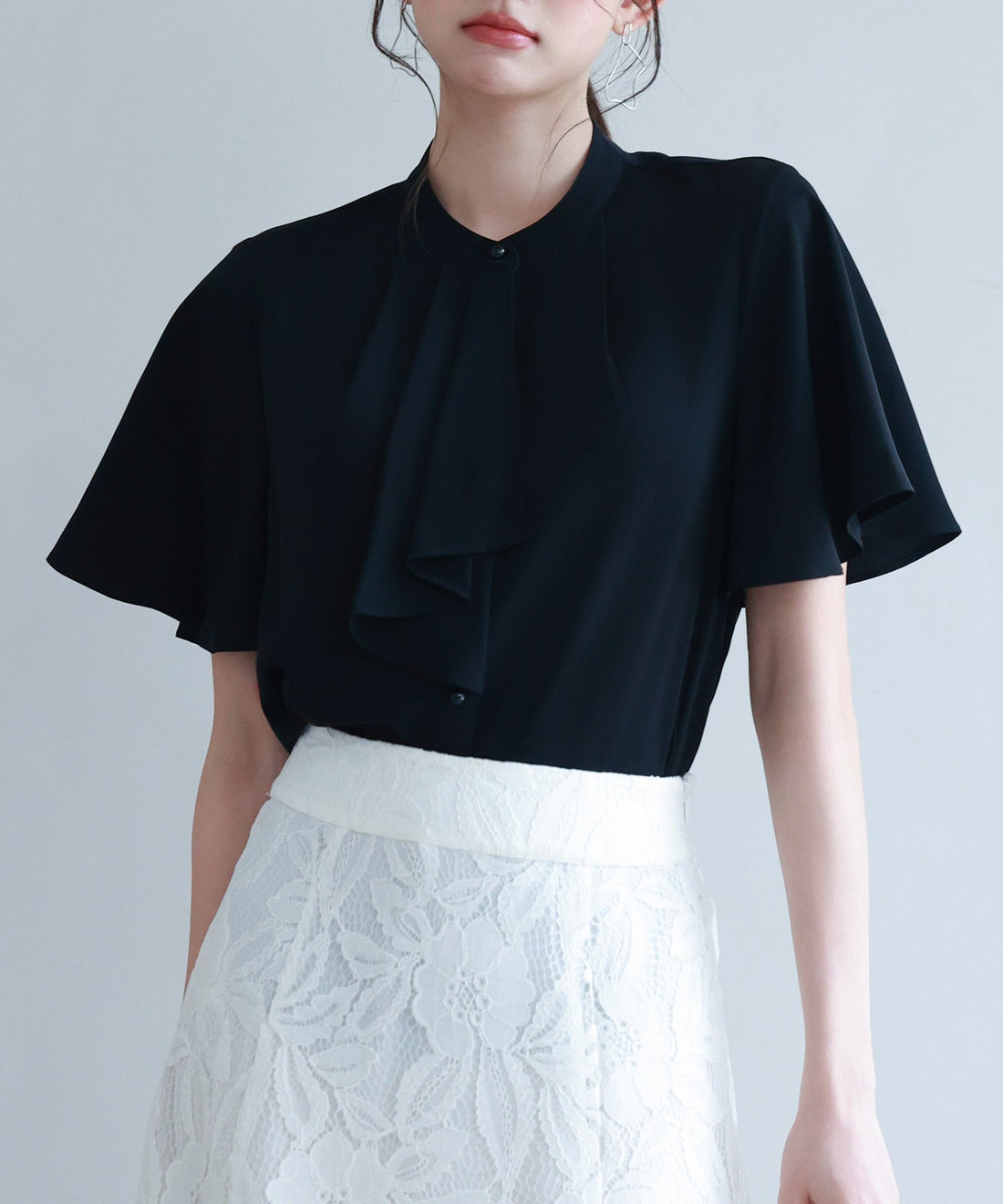 Bow-Tie Neck Flare-Sleeve Blouse OEM ODM reference 11 - additional view 11