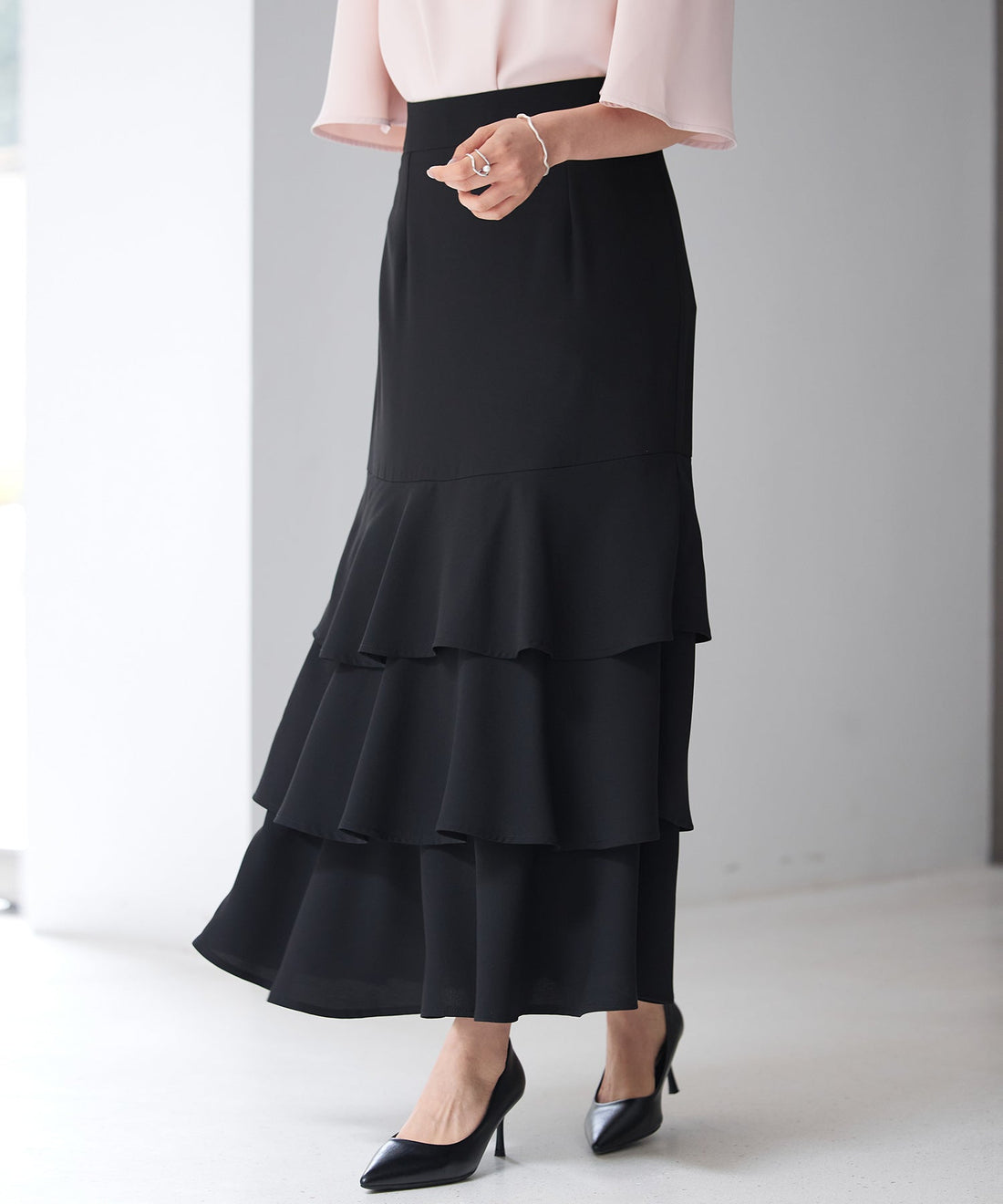 Ruffled Tiered Maxi Skirt OEM ODM reference 12 - additional view 12