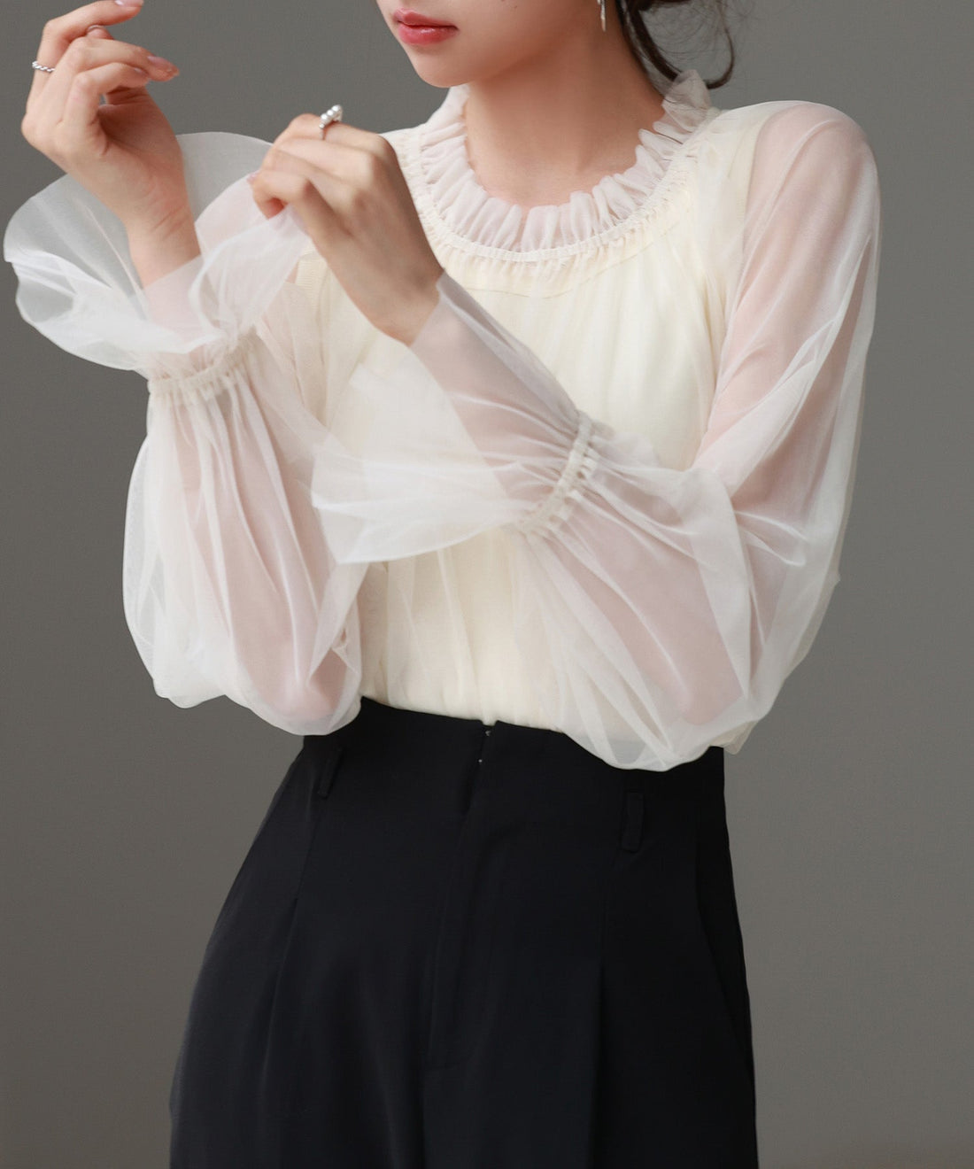 Sleeveless Top & Tulle Blouse Set OEM ODM reference 10 - additional view 10