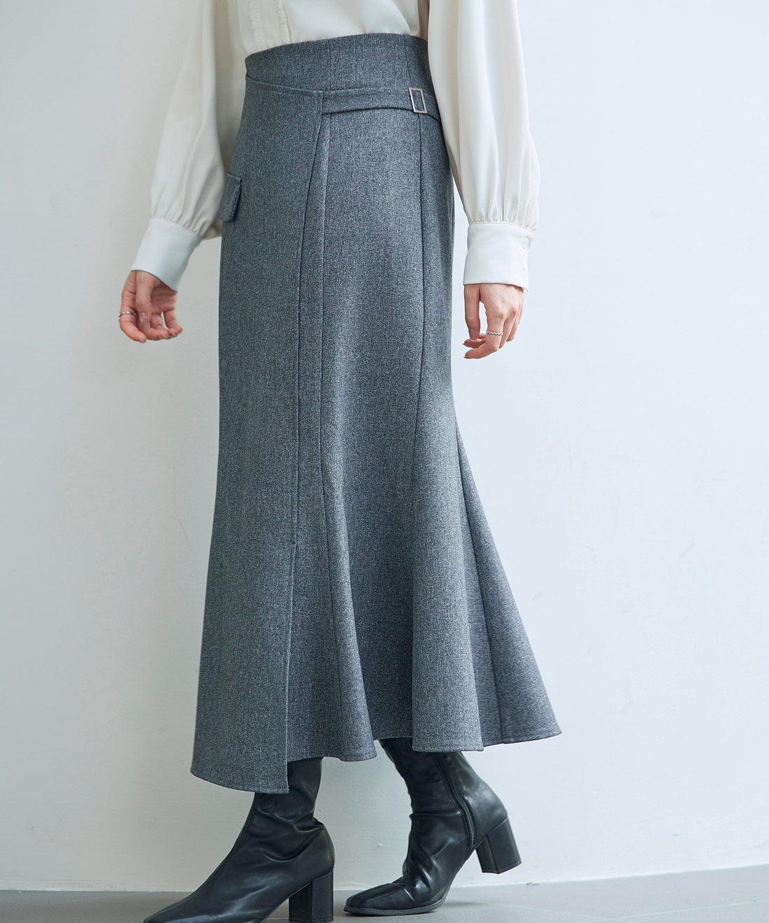 Wrap-Effect Mermaid Long Skirt OEM ODM reference 14 - additional view 14
