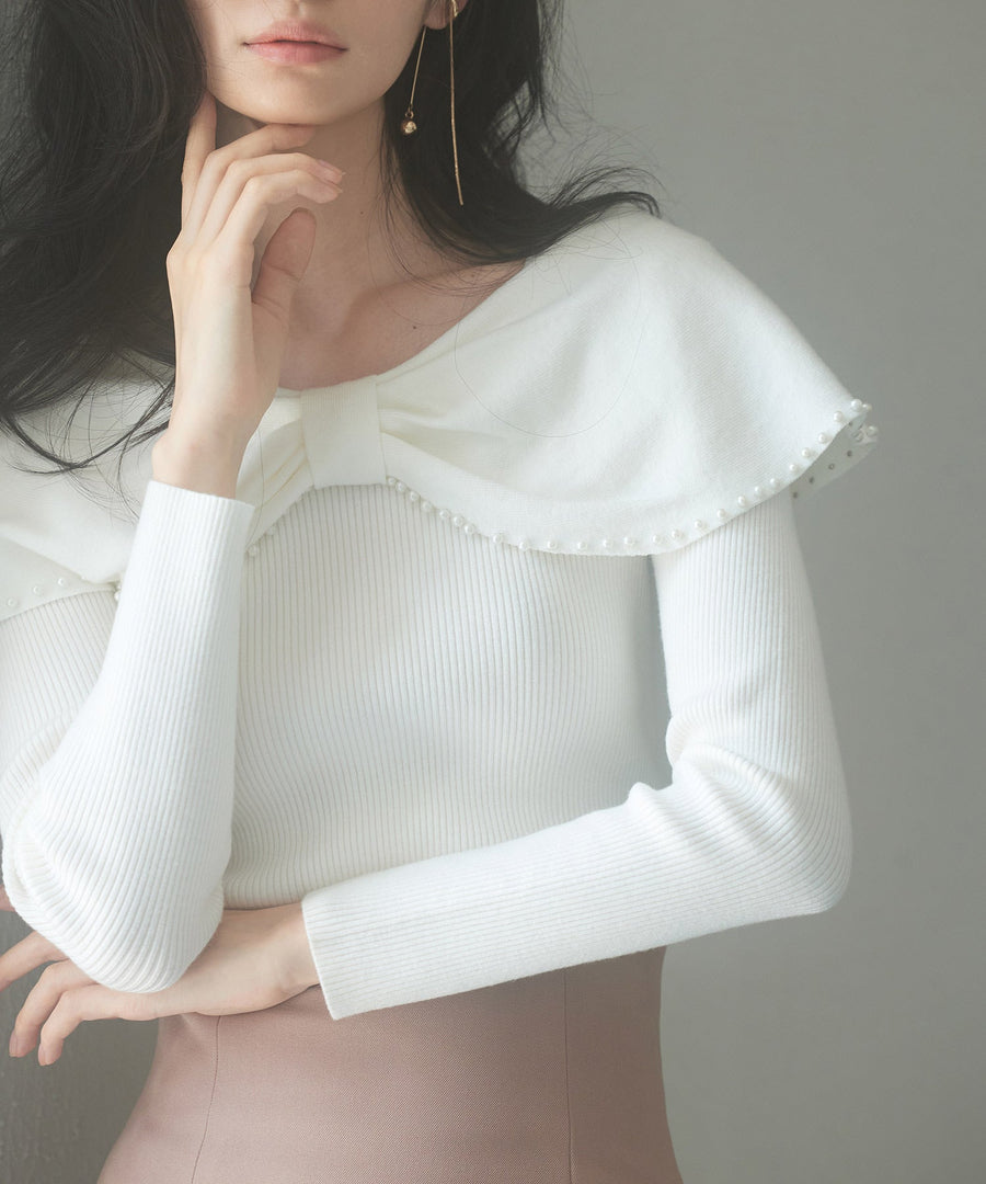 Pearl Big-Ribbon Knit Pullover OEM ODM reference 1