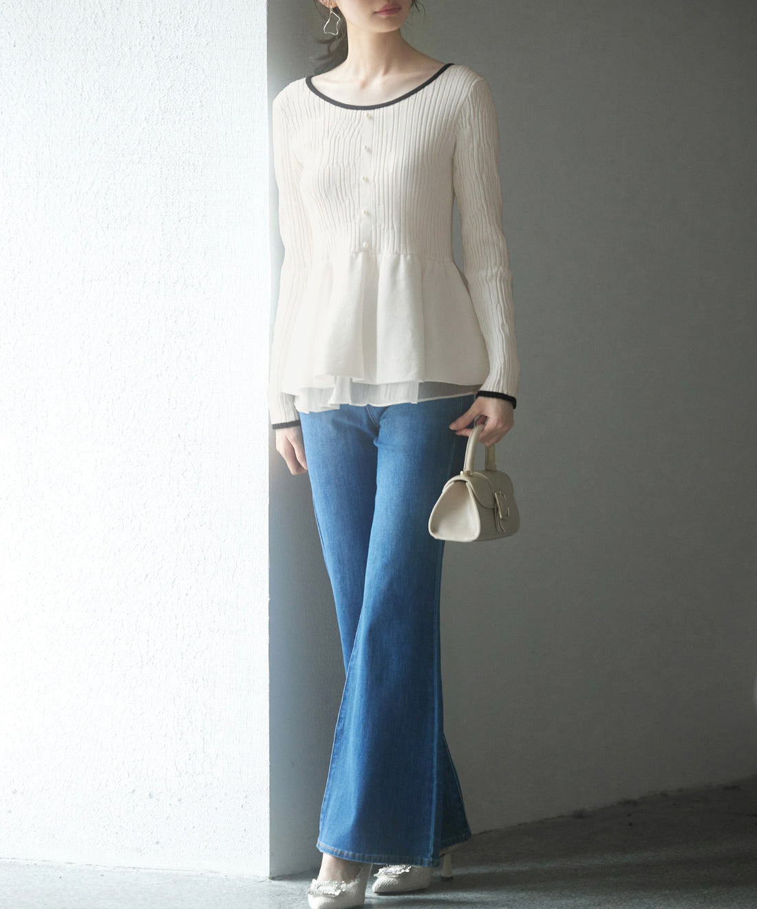 Random-Rib Peplum-Hem Knit Pullover OEM ODM reference 8 - additional view 8
