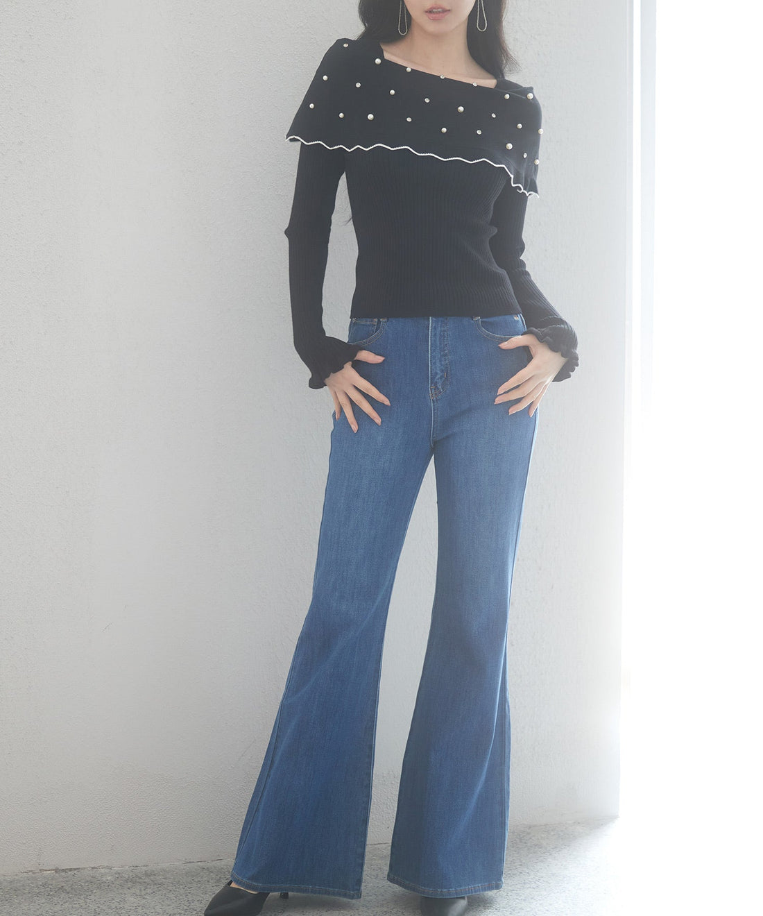 Pearl & Jewel Scallop-Collar Knit Pullover OEM ODM reference 14 - additional view 14