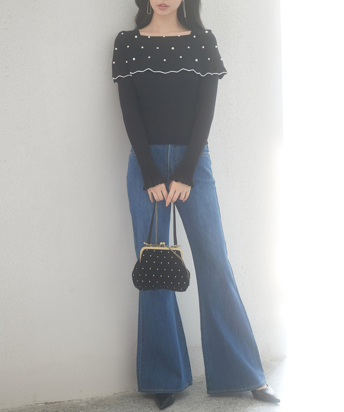 Pearl & Jewel Scallop-Collar Knit Pullover OEM ODM reference 15 - additional view 15