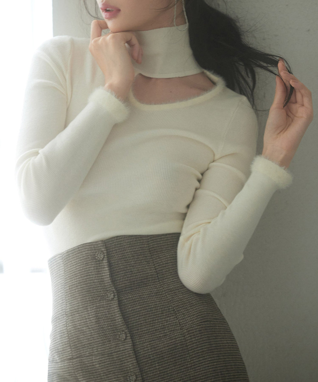 Front-Open High-Neck Knit Pullover OEM ODM reference 10 - additional view 10