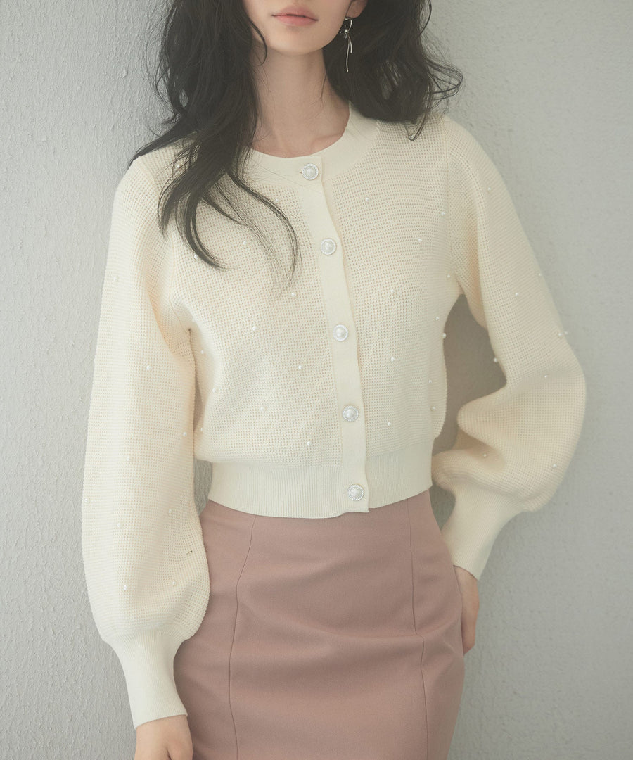 2-Way Voluminous-Sleeve Cropped Knit Top OEM ODM reference 1