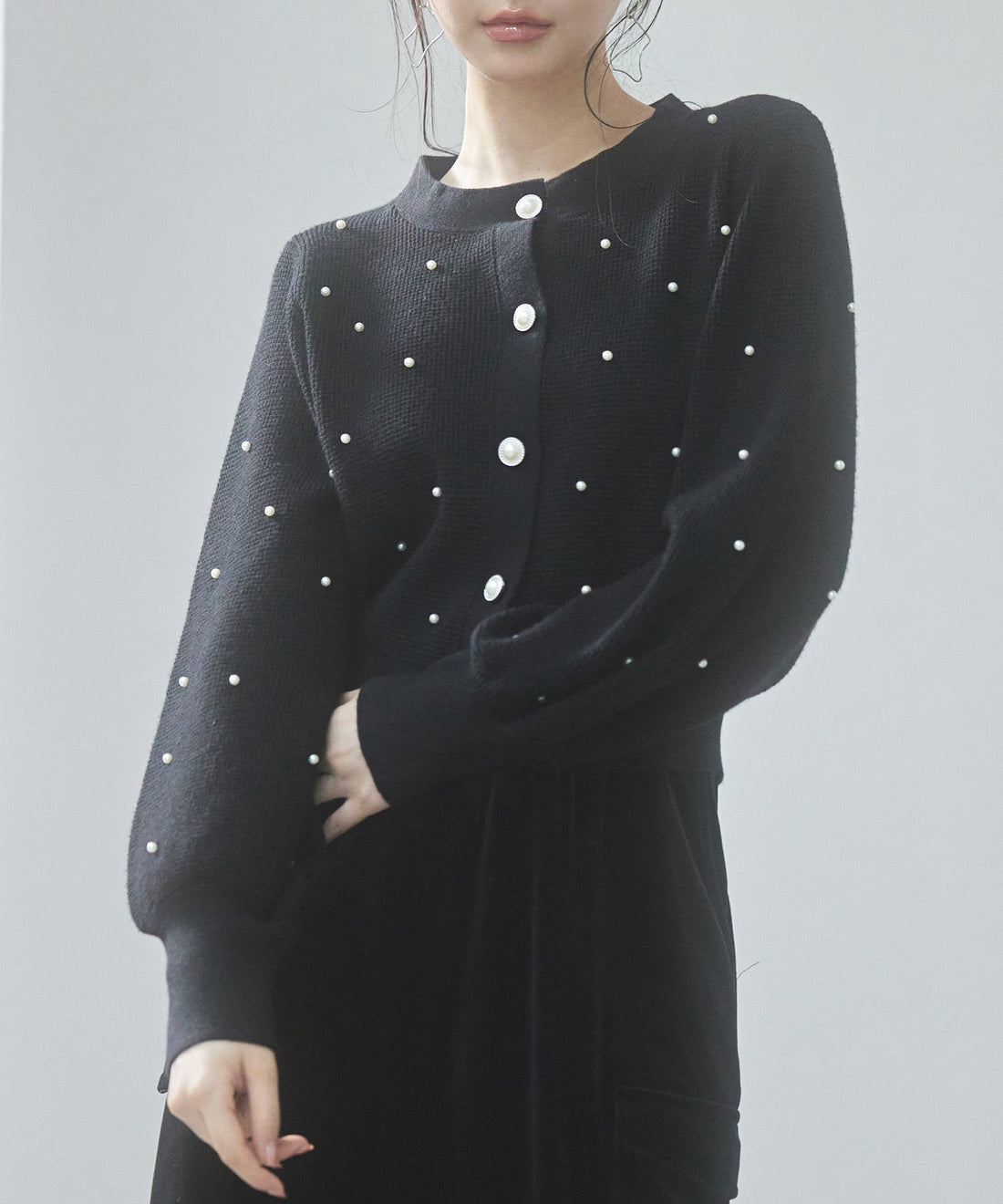 2-Way Voluminous-Sleeve Cropped Knit Top OEM ODM reference 14 - additional view 14