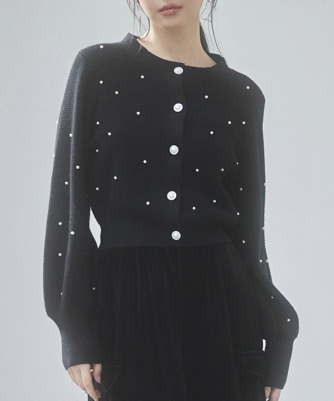 2-Way Voluminous-Sleeve Cropped Knit Top OEM ODM reference 15 - additional view 15