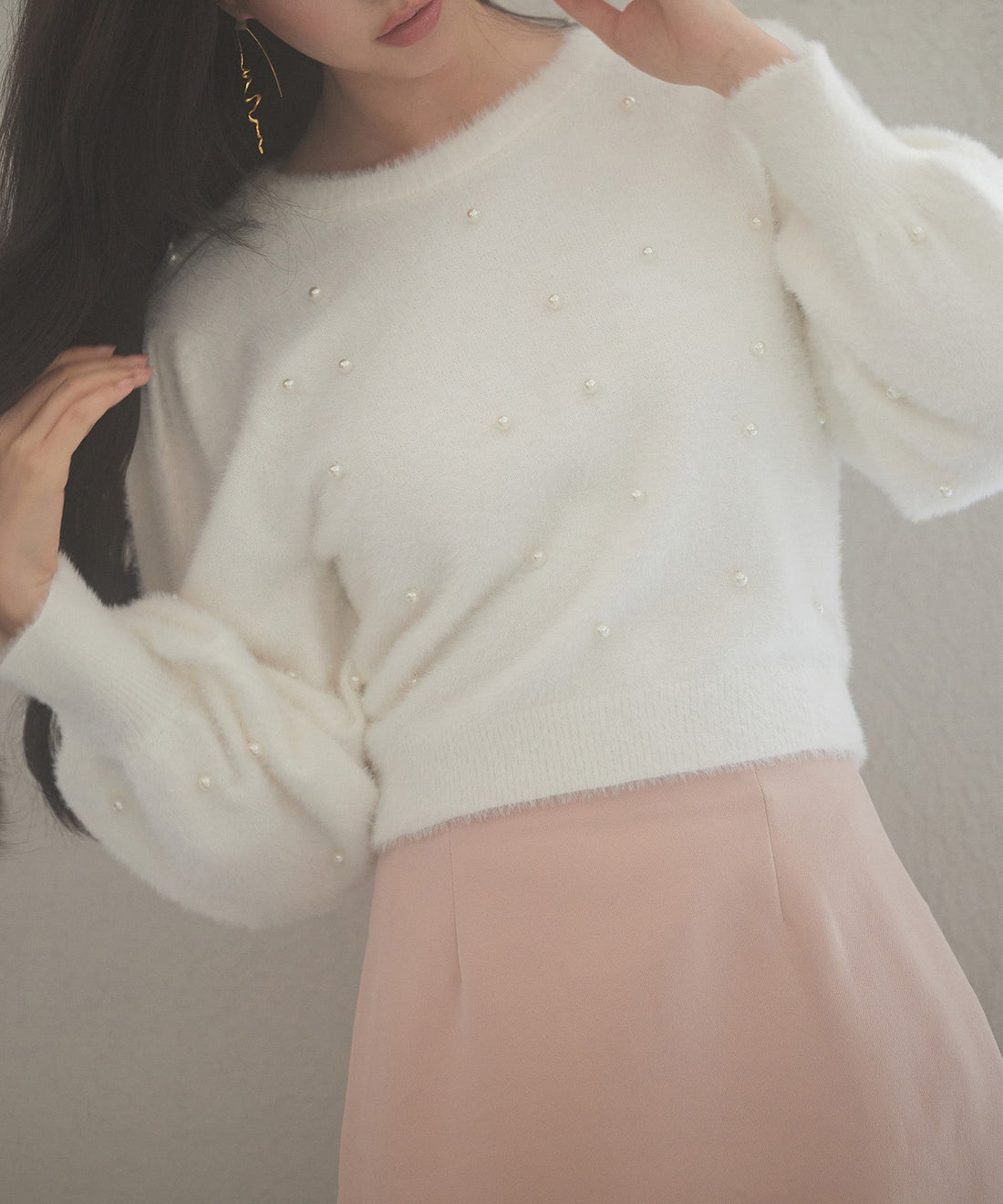 Pearl-Detail Shaggy Knit Pullover OEM ODM reference 9 - additional view 9