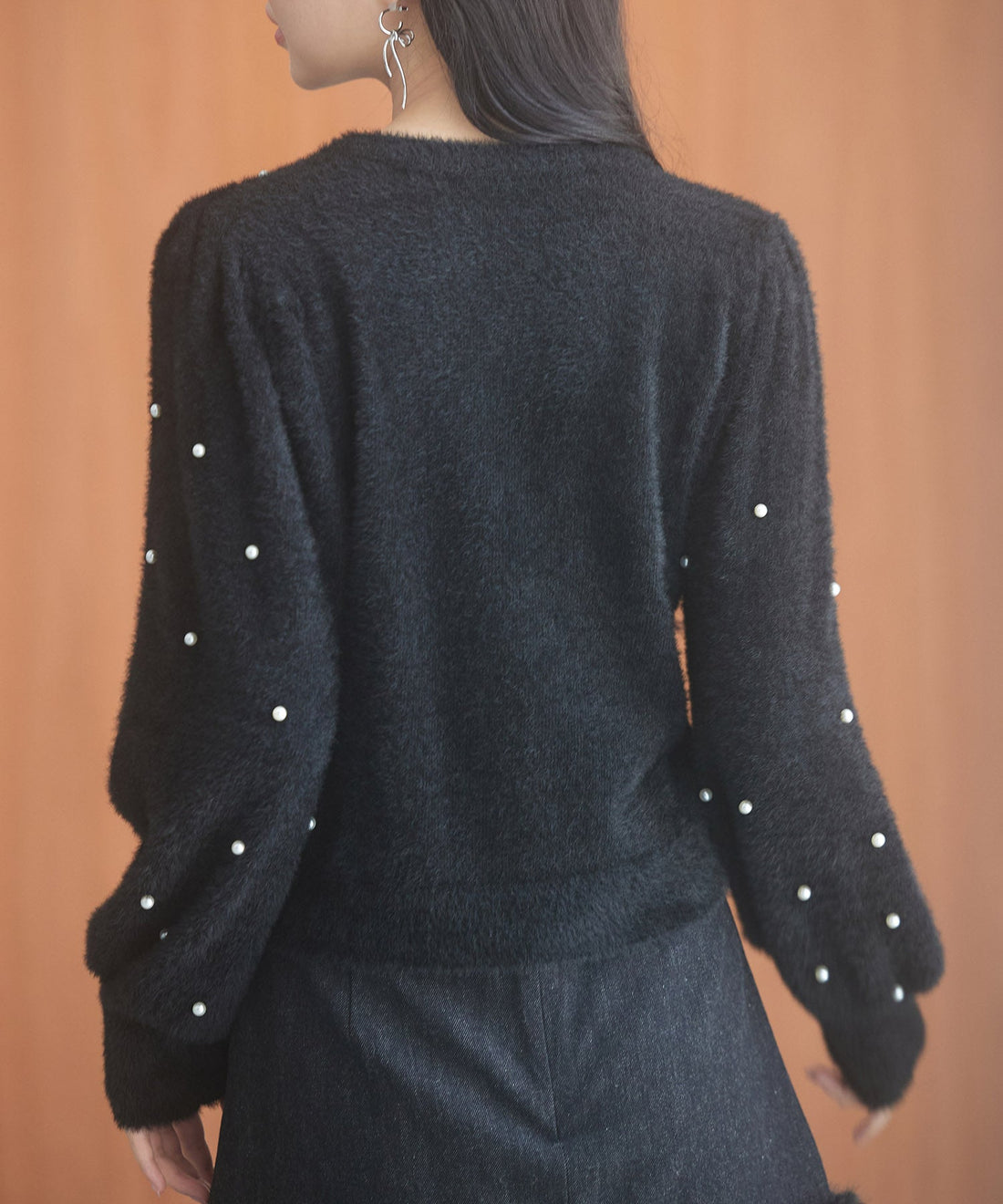 Pearl-Detail Shaggy Knit Pullover OEM ODM reference 14 - additional view 14