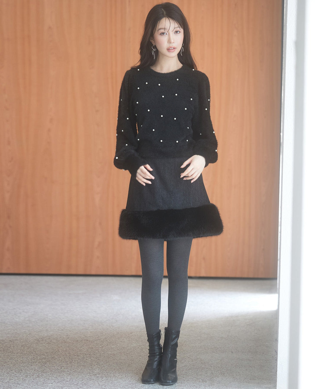 Pearl-Detail Shaggy Knit Pullover OEM ODM reference 15 - additional view 15