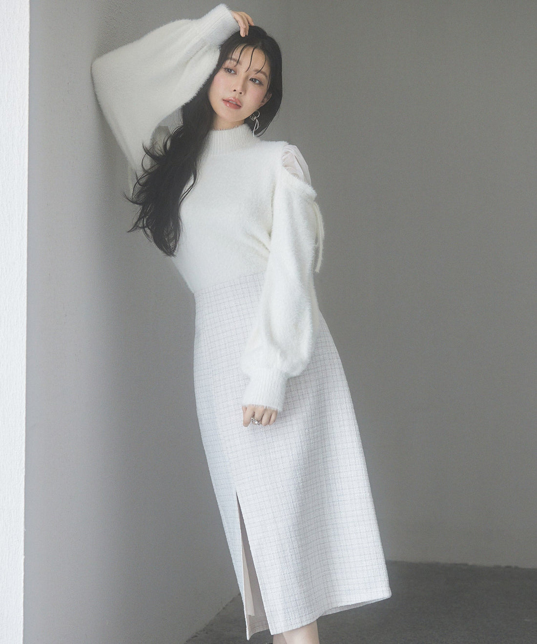 Open-Shoulder Shaggy Knit Pullover OEM ODM reference 10 - additional view 10