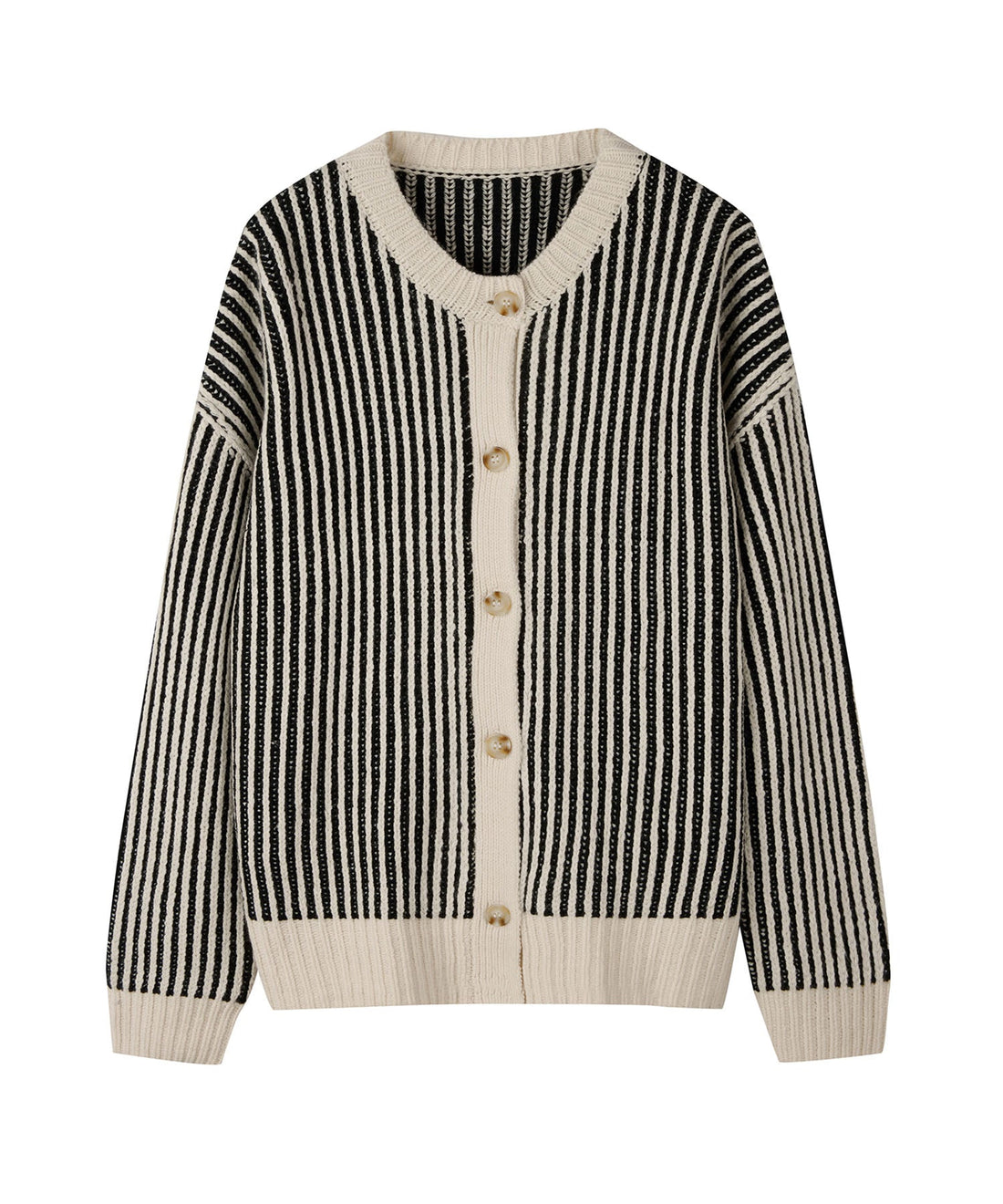 Two-Tone Striped Relaxed Knit Cardigan OEM ODM reference 13 - additional view 13