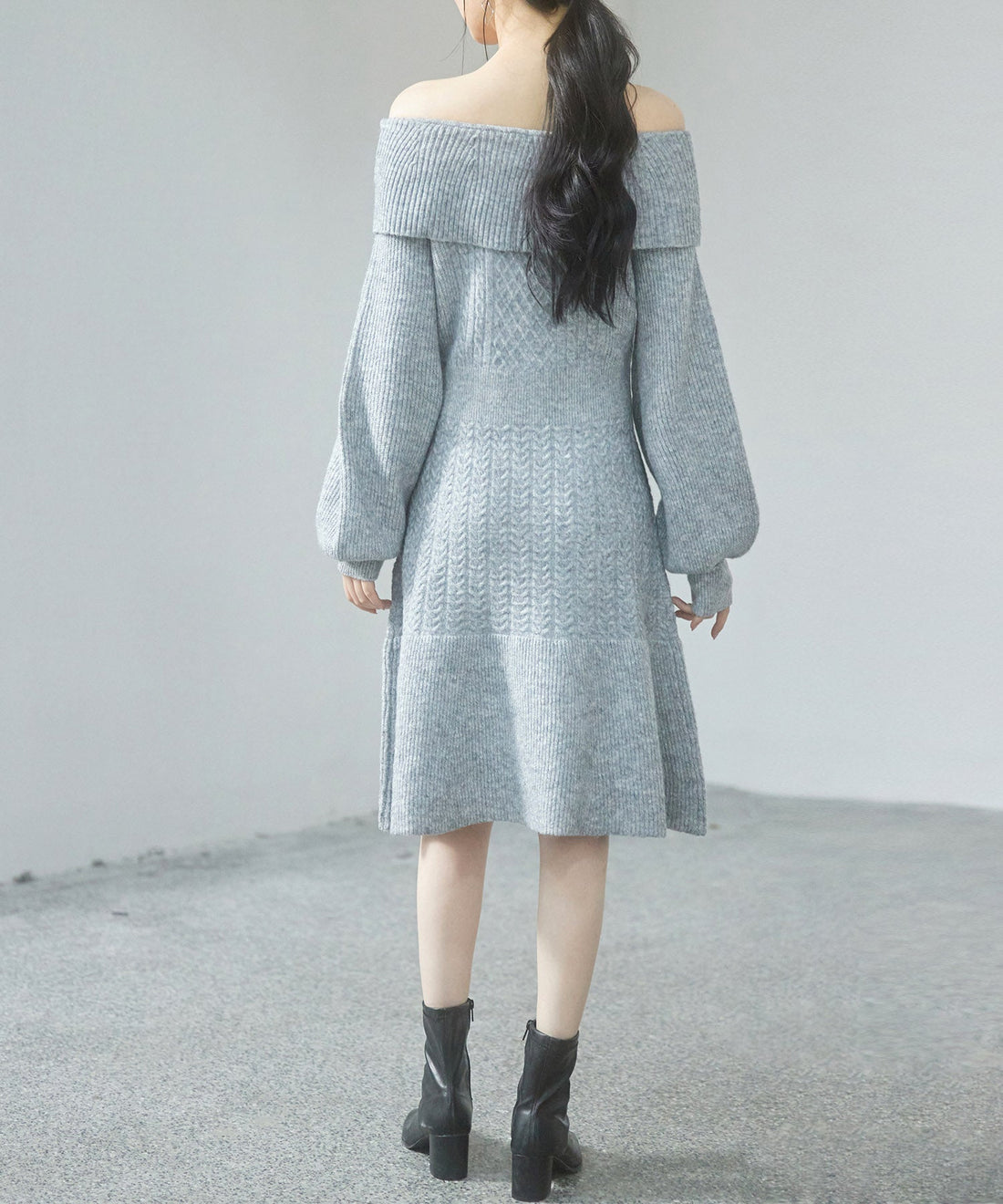 2-Way-Neck Above-Knee Knit Dress OEM ODM reference 11 - additional view 11