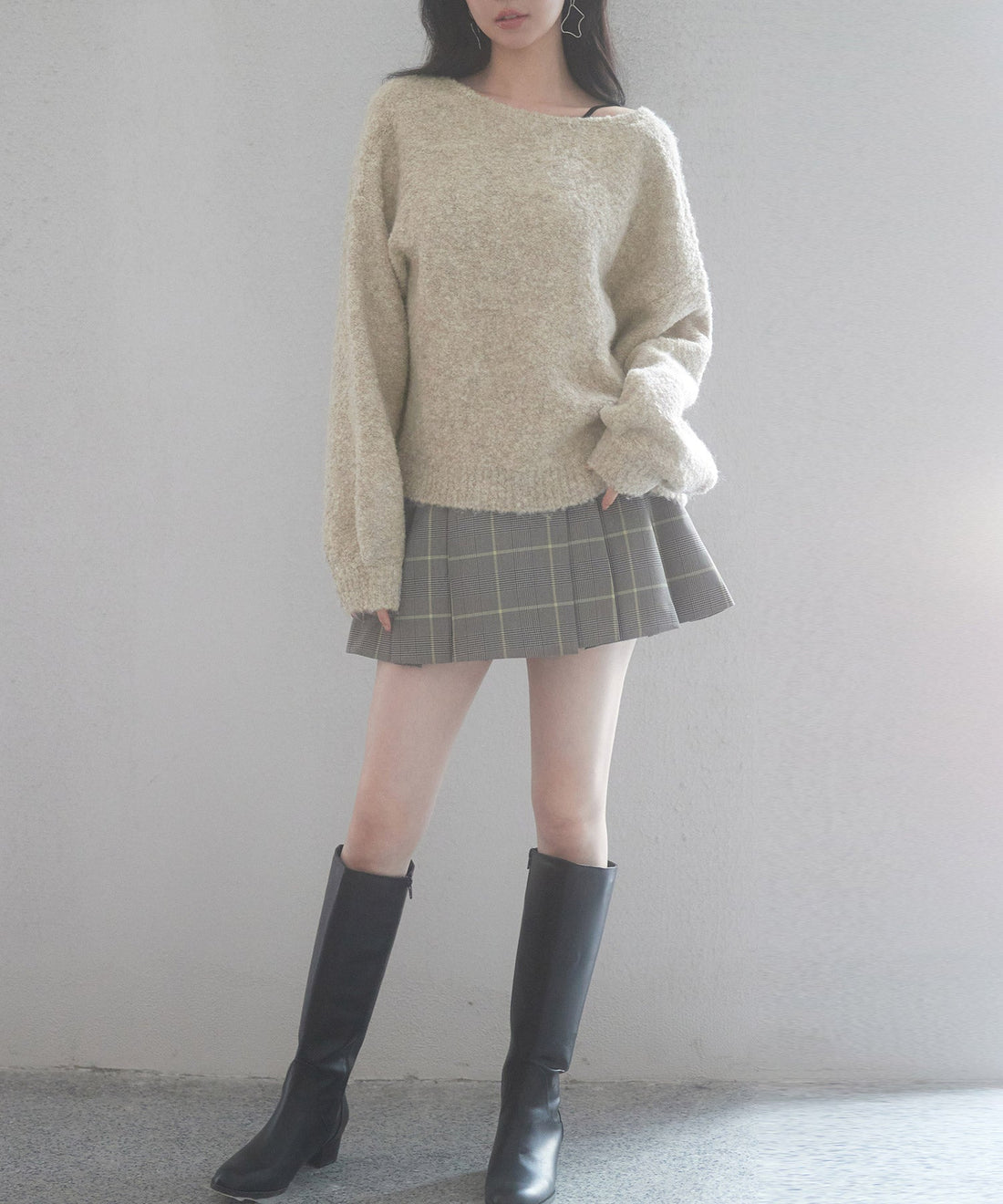 Front-Ribbon Drop-Shoulder Knit Cardigan OEM ODM reference 15 - additional view 15