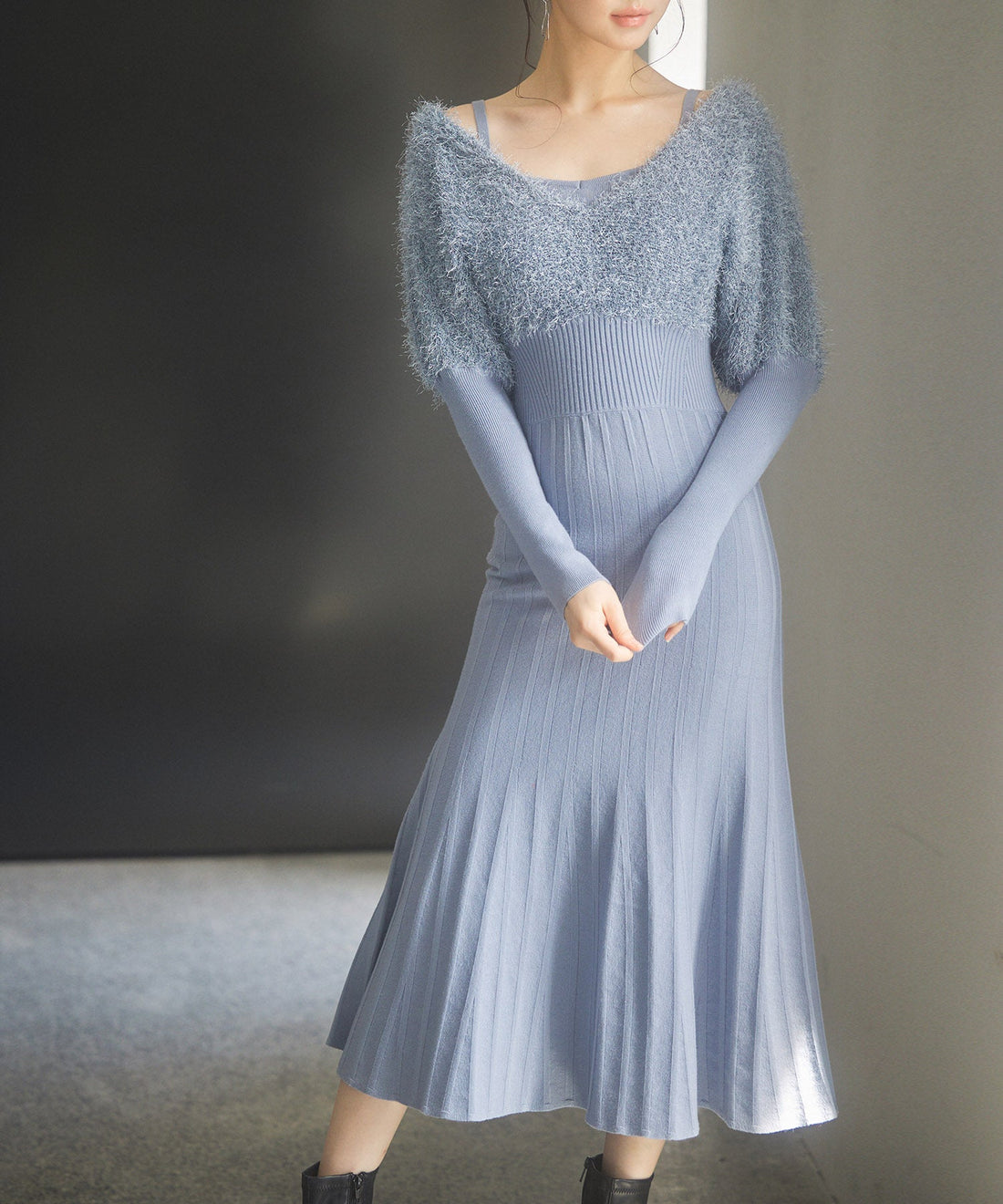 2-Way Feather-Panel Knit Dress OEM ODM reference 15 - additional view 15