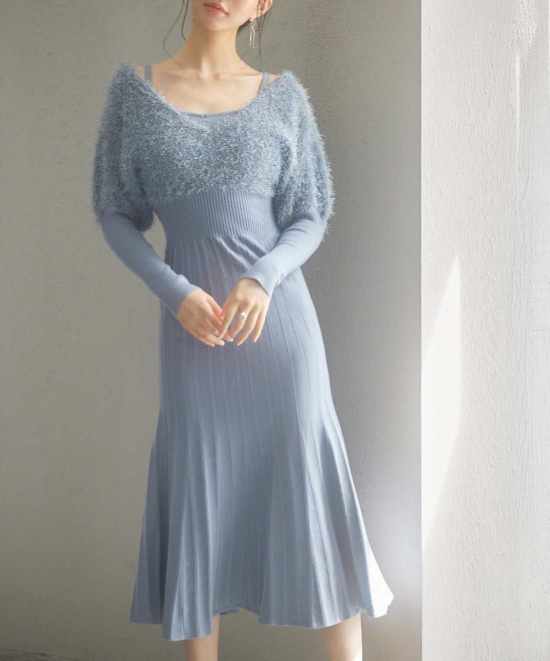 2-Way Feather-Panel Knit Dress OEM ODM reference 9 - additional view 9