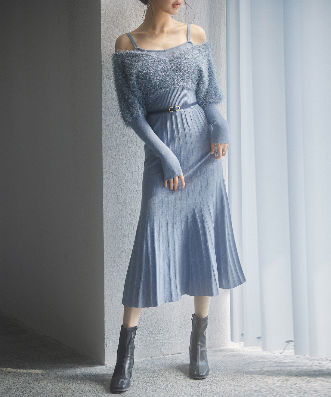2-Way Feather-Panel Knit Dress OEM ODM reference 12 - additional view 12