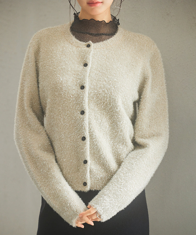 2-Way Long-Pile Lurex Knit Cardigan OEM ODM reference 13 - additional view 13