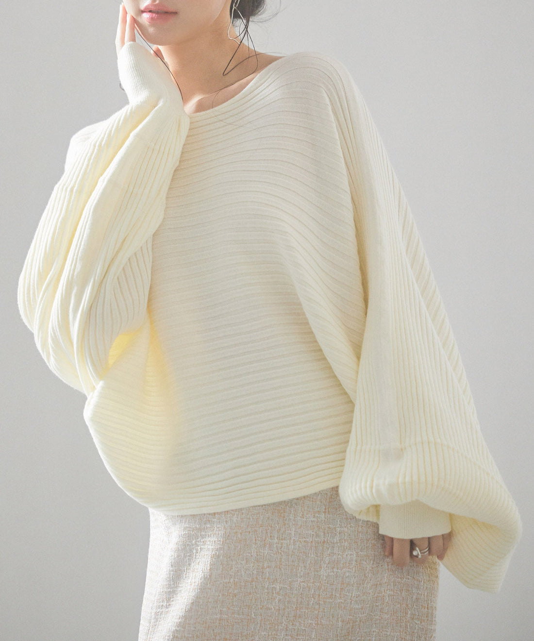 Boat-Neck Dolman-Sleeve Knit Top OEM ODM reference 11 - additional view 11