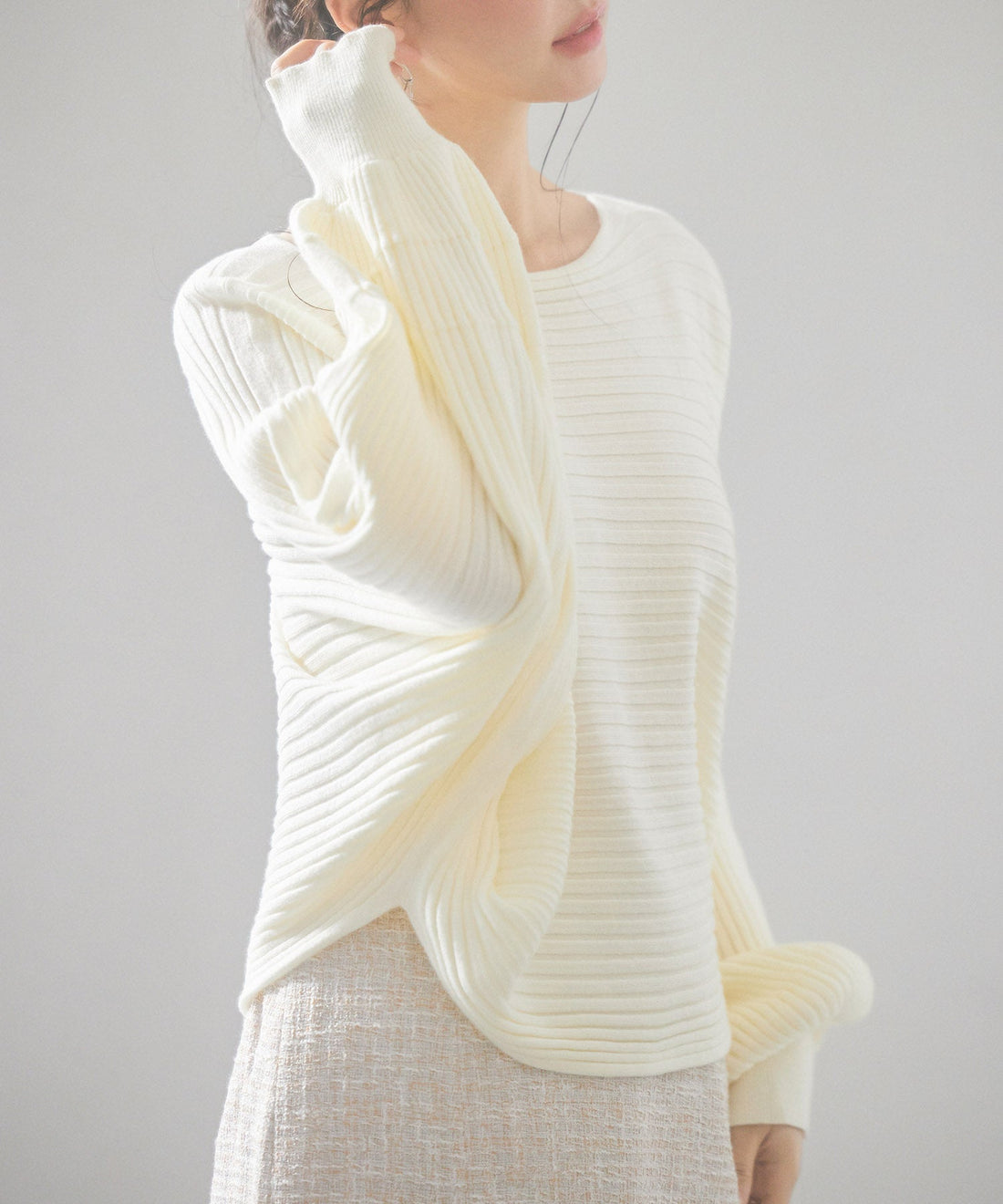 Boat-Neck Dolman-Sleeve Knit Top OEM ODM reference 14 - additional view 14