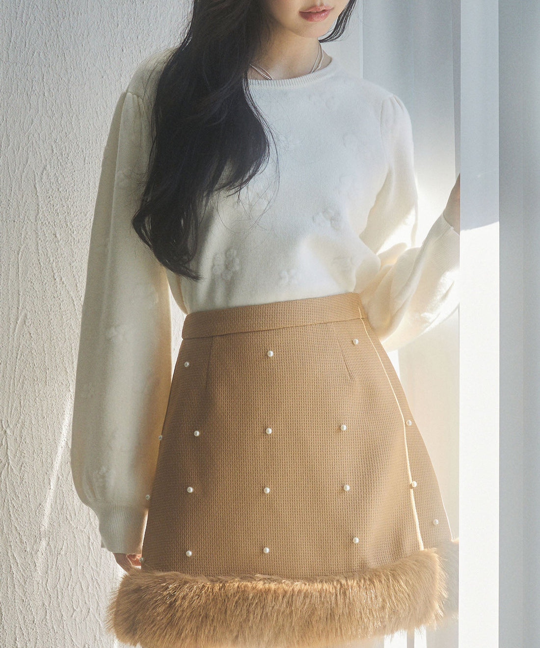Floral-Motif Brushed Knit Pullover OEM ODM reference 11 - additional view 11