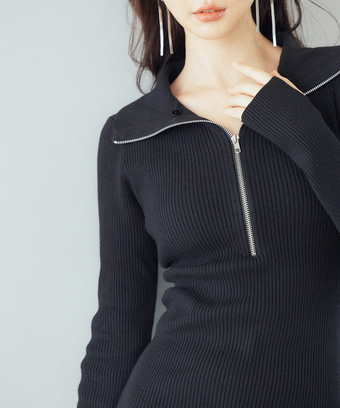 2-Way Faux-Fur-Collar Knit Dress OEM ODM reference 10 - additional view 10