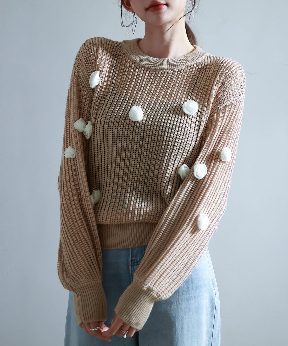 Motif Openwork Knit Pullover OEM ODM reference 9 - additional view 9