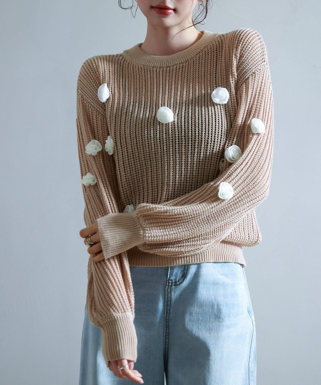 Motif Openwork Knit Pullover OEM ODM reference 13 - additional view 13