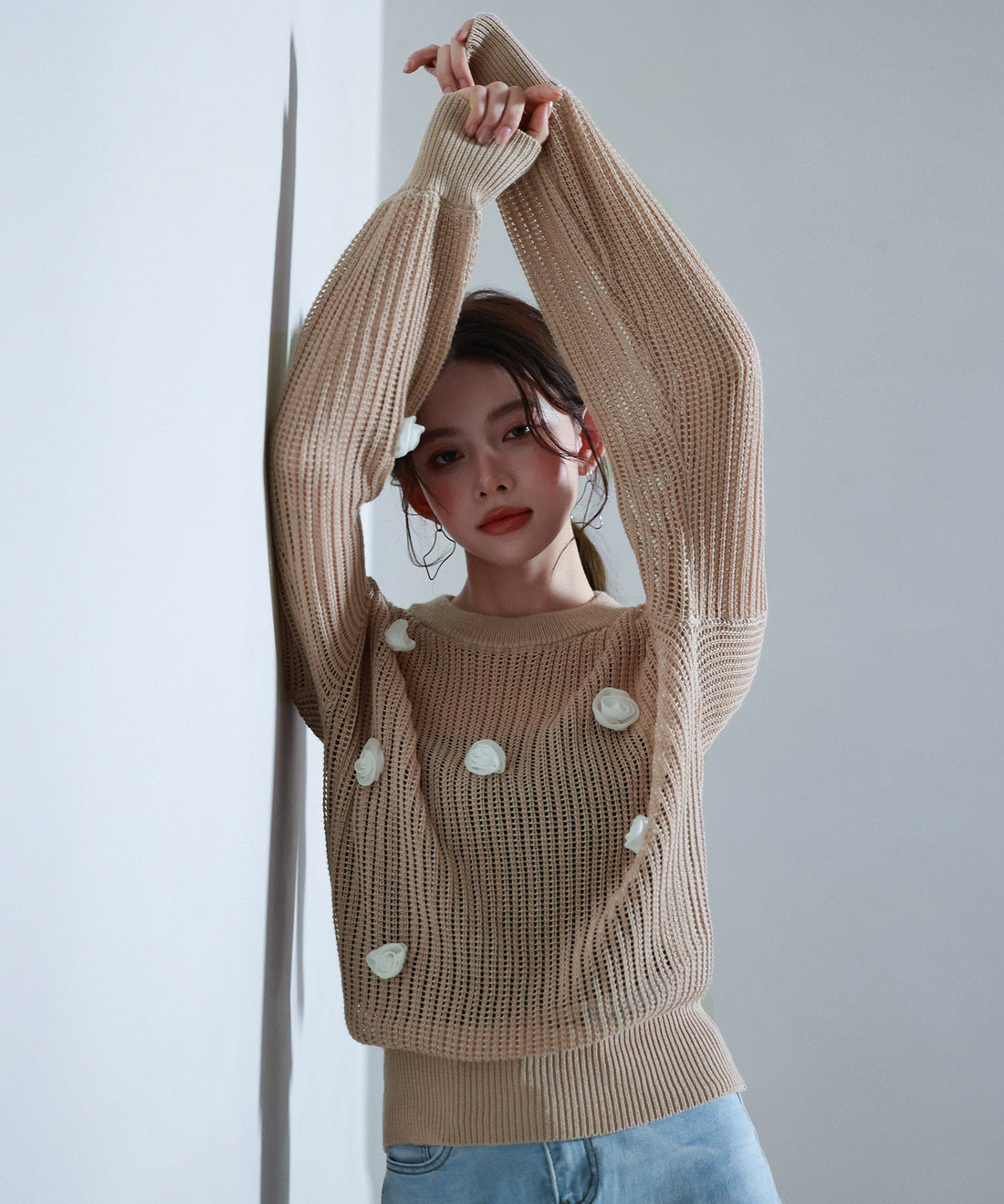 Motif Openwork Knit Pullover OEM ODM reference 14 - additional view 14