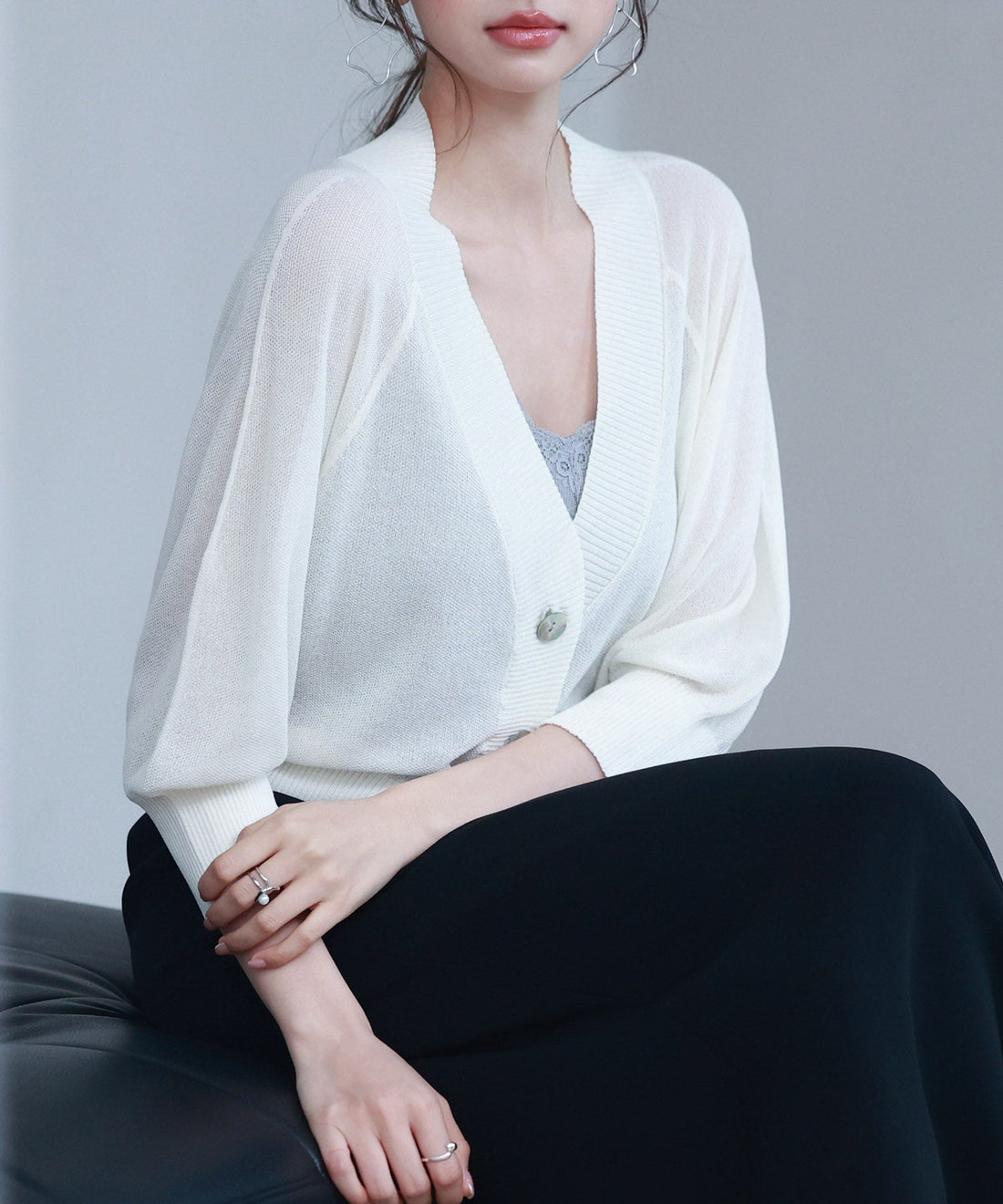 Raglan-Sleeve V-Neck Cardigan OEM ODM reference 10 - additional view 10