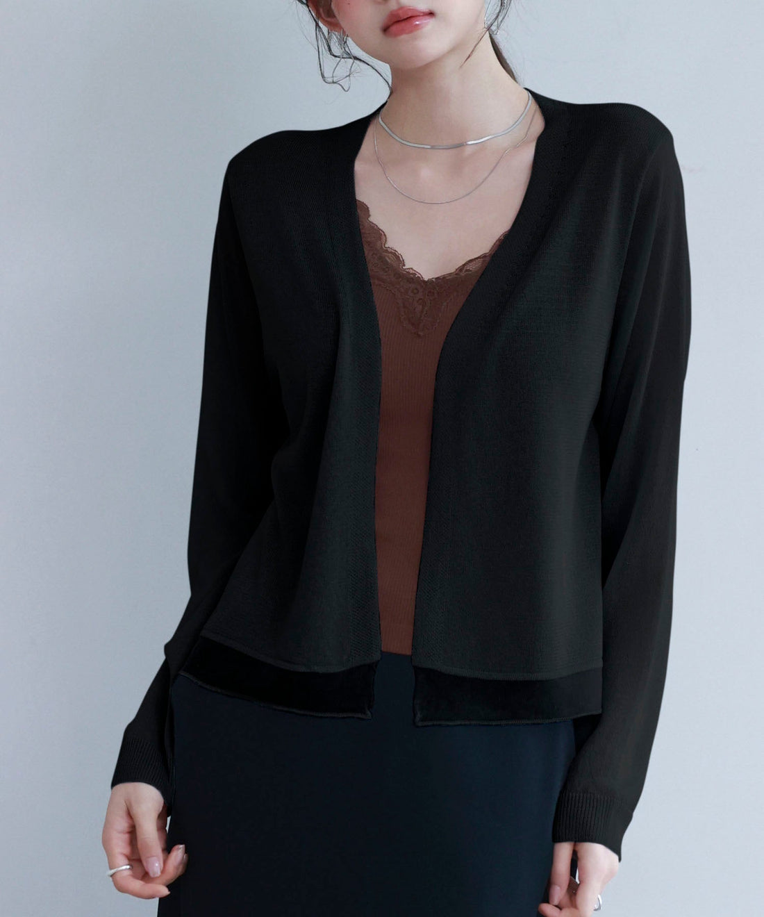 Sheer-Hem Summer Knit Cardigan OEM ODM reference 10 - additional view 10