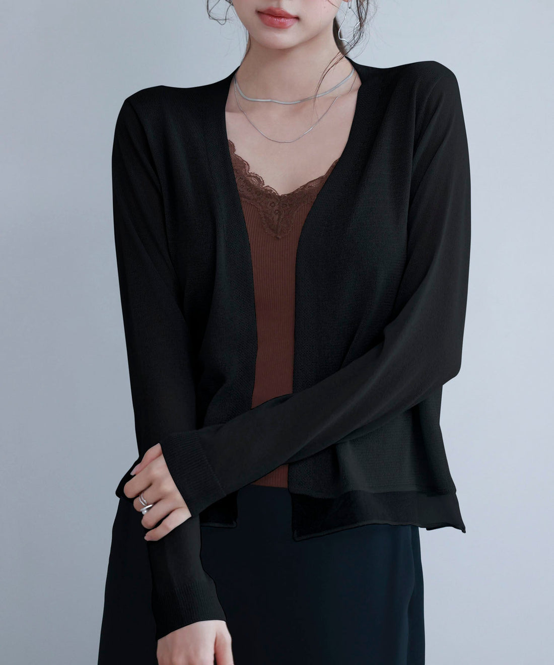Sheer-Hem Summer Knit Cardigan OEM ODM reference 11 - additional view 11