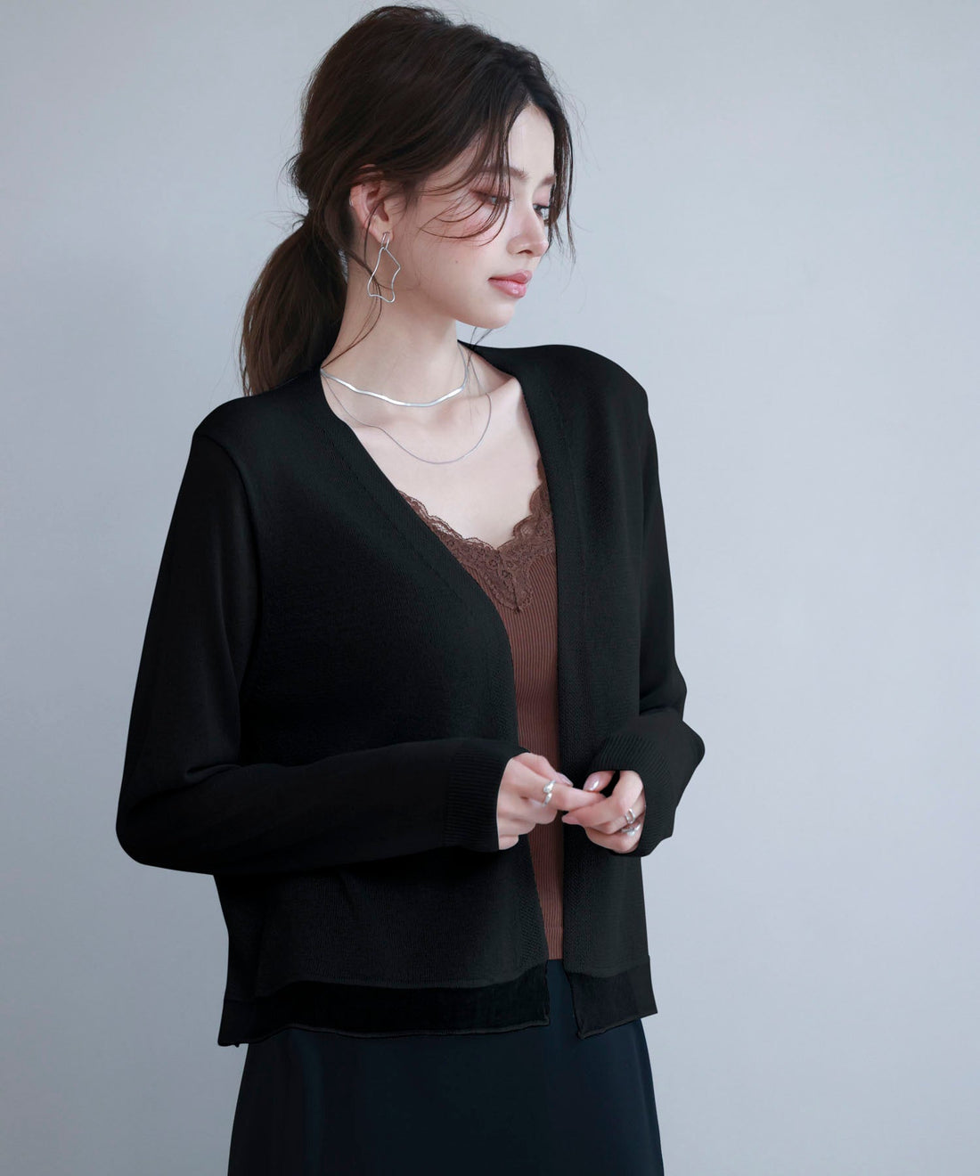 Sheer-Hem Summer Knit Cardigan OEM ODM reference 13 - additional view 13