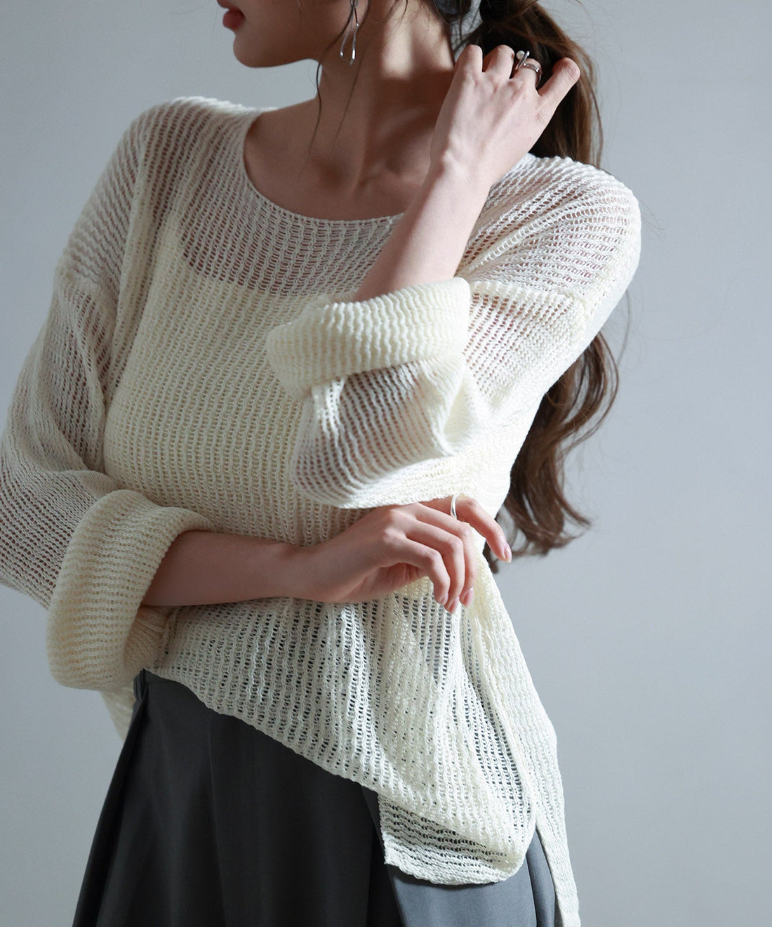 Openwork Oversized Knit Pullover OEM ODM reference 10 - additional view 10