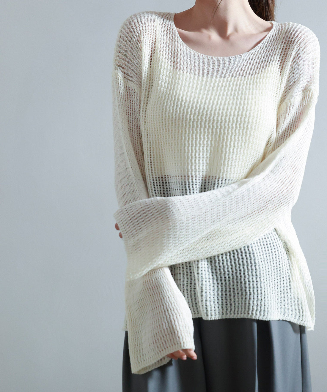 Openwork Oversized Knit Pullover OEM ODM reference 8 - additional view 8