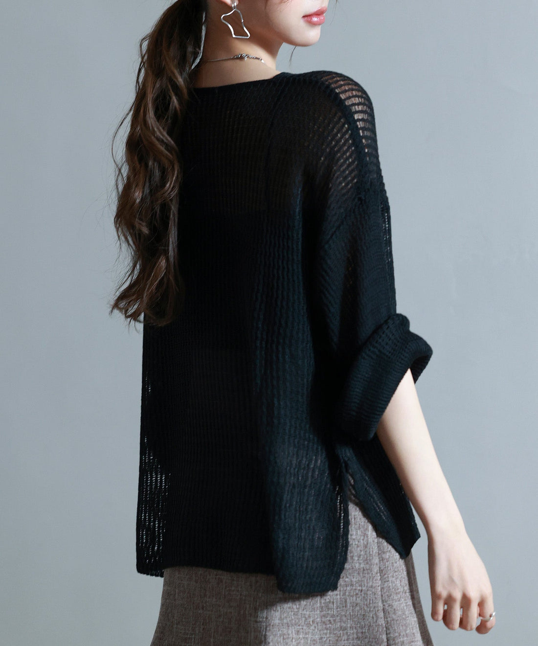 Openwork Oversized Knit Pullover OEM ODM reference 14 - additional view 14
